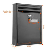 Wall Mount Mailbox Lockable Galvanized Iron Letter Post Box Locking Security Drop Box with 2 Keys 51463997