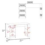 ZNTS Wengue Computer Desk with 1-Drawer and Open Storage B062P290244