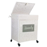 ZNTS Laundry Hamper with Lid Laundry Basket with Handles Liner Bag Paper Woven Hampers for Laundry 00900287