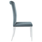 Dark Grey and Chrome Tufted Side Chair B062P153679