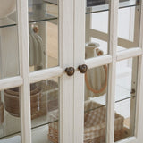 Curio Display Cabinet,Antique Display Cabinet with Glass Doors Adjustable Shelves for Collectibles W2275P231687