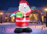 12.6FT Santa with Gift Box Inflatable, 6 LED Lights, 210D Polyester, US Plug 54108835