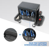 3-Drawer Tool Chest Rolling Mechanic Seat with Tool Trays,350lbs Max Weight Capacity,Black W2660P276699