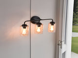 3-Light with Clear Glass Glacier Shade Unique Hand-make Lampshade Industrial Indoor Light Fixtur E26 35005971