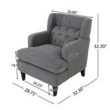 Upholstered Accent Chair Tufted Armchair for Living Room and Bedroom, Dark Grey N763P193158R