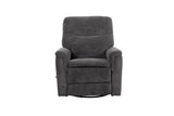 Man Wah Cozy Upholstered Swivel Recliner, Gun Metal B2707P311421