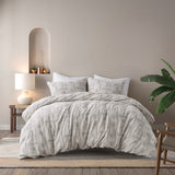 3 Piece Cotton Jacquard Duvet Set-Full/Queen B035P280384