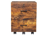 2-Drawer Rolling Wood File Cabinet with Lock, Brown & Black 91736369