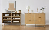 Bedroom Dresser, 6 Double Dressers with Wavy Drawers, Wooden Chest of Drawers for Children's Room, W1162P190403
