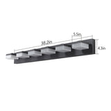 ZNTS (Same as W1340110609/L2015) Modern 6-Light Black LED Vanity Mirror Light Fixture For Bathrooms And W1340P206830