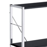 Black and Chrome 4-Tier Rectangular Bookshelf B062P184593