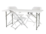4ft Foldable Lift Patio Plastic Table White 20009698