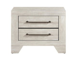 Contemporary Gray Oak Finish Nightstand with 2x Drawers Wooden Bedroom Furniture 1pc B011P323476