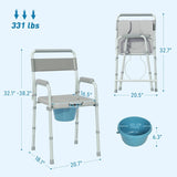 ZNTS Grey multi-functional portable toilet chair with adjustable height 05796679