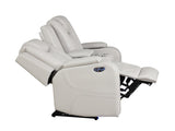 BENZ LED & Power Reclining Loveseat Made With Faux Leather in Ice 659436352759