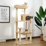 ZNTS Luxury Cat Tree Cat Tower with Sisal Scratching Post, Cozy Condo, Top Perch, Hammock and Dangling 35162292