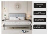 Solid Wood Platform Upholstered Headboard King Bed N758P197693G
