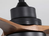 60 Inch Ceiling Fan With Lights 3 Solid Wood Fan Blade Noiseless Reversible Motor Remote Control KBS-6003
