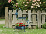 36 inch Bird Baths for Outdoors, Vintage Metal Garden Bird Bath with Solar Lamp and Flower Planter 43168997