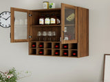 Wall-Mounted Wine Cabinet with Glass Doors, Hanging Wine Rack Storage Cabinet for Home Kitchen W331P474005