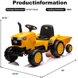 ZNTS 12V Kids Ride on Tractor Electric Excavator Battery Powered Motorized Car for Kids Ages 3-6, with , W1811P154759