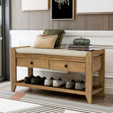 Shoe Rack with Cushioned Seat and Drawers, Multipurpose Entryway Storage Bench 17964080