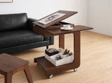 Solid Wood C Shaped End, Rolling Side with 360&deg Adjustable & Foldable Desktop, Couch 02704098