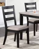 ZNTS Classic Stylish Black Finish 5pc Dining Set Kitchen Dinette Wooden Top Table and Chairs Upholstered B011119011