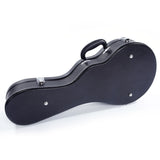 F-Style Microgroove Pattern Leather Wood Mandolin Case Black 93153544