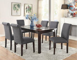 ZNTS Transitional Blue Grey Polyfiber Chairs Dining Seating Set of 2 Dining chairs Plywood Birch Dining HSESF00F1543