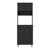 Della 60 Kitchen Pantry with Countertop, Closed & Open Storage -Black B20091840