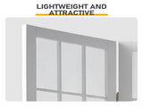 5.41ft White Painted 4-Panel Folding Screen Pine Wood & Non-Woven Fabric 29651562