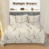 3pcs Minimalist Tree Branch Patterned Blankets Suitable For All Seasons, Including Flower And Autumn 05344033