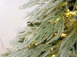 7 FT PreLit Flocked Artificial Christmas Tree, PreStrung LED Lights with White Plastic Ornament N769P523100W
