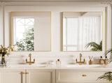 32"x40" Rectangular Bathroom Mirror Wall Mounted Mirror with Metal Frame, Gold 03652735