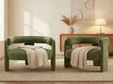 Accent Chair Living Room, Velvet Comfy Single Sofa Chair Mid-Century Modern Armchair Wooden Legs 68576006