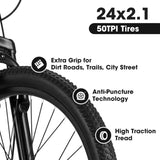 S24103 24 inch Mountain Bike for Teenagers Girls Women, Shimano 21 Speeds with Dual Disc Brakes and W709P187883