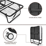 Folding Bed with Mattress Included Memory Foam, Portable Roll Away Adult Bed for Guest, Fold Up Soft W2181P293811