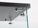 Two-door Glass Display Cabinet 3 Shelves with Door, Floor Standing Curio Bookshelf for Living Room W1806104445