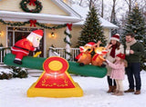 6.2 FT Animated Christmas Inflatable Santa & Reindeer on Seesaw with LED Lights, Waterproof 39590629