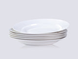 White Dinner Plates Set of 6, 9 Inch Salad Serving Modern Round Dishes - Dishwasher, Microwave, Oven 63559790