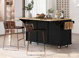Kitchen Cart with Rubber wood Drop-Leaf Countertop ,Cabinet door internal storage racks,Kitchen 10459641