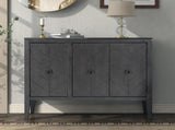 Adjustable Shelf Storage Sideboard with 3 Retro Metal Handles and 4 Pinewood Legs, for N711P261460E