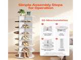 7-Tier Rotating Shoe Rack, 63.8" Shoe Organizer, Freestanding Shoe Organizer for Bedroom, Living 96839424
