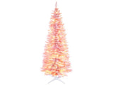 HOMCOM 7' Tall Pre-Lit Slim Noble Fir Artificial Christmas Tree with 200 Warm White LED Lights and W2225137771