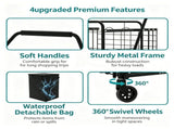 Shopping Cart Grocery Cart on Wheels - Waterproof Bag Included, 10-min Assembly Utility Wagon, 34343734