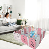 202 Panel Baby Playpen, Foldable Playard for Baby and Kids, Adjustable Shape Play Fence with Safety W2031P240703