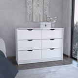 Basilea 4 Drawers Dresser, 2 Cabinets -White B20092139