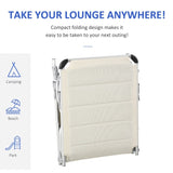 Foldable Outdoor Chaise Lounge Chair, 5-Level Reclining Camping Tanning Chair with Aluminum Frame, W2225141503