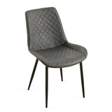 Dark Grey Leathaire Dining Chairs Set of 2,Mid-Century Modern Leathaire Chairs Kitchen Living Room W1164P225826